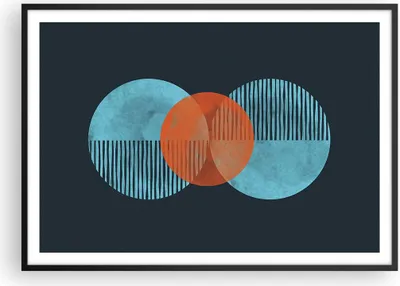 Produktbild von Gerahmtes Poster - Schwarzer Rahmen - Abstraktion Räder Gürtel - 100x70 cm - Wand Bild - Wanddeko - Wandbilder - Kunstposter - Wandposter - Bilderrahmen - Bilder - Kunstdruck - P2BAA100x70-4670