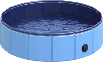 Produktbild von Pool für Hunde & Katzen - Faltbarer Haustierpool - Ø80×20 cm - Rutschfest - PVC - Tragbar - Blau