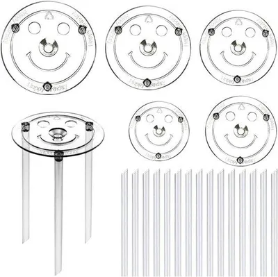 Productafbeelding van Taartplateau Set - 5 Laagbare Taartstandaarden met Plugstangen - Taartaccessoires voor Etagetaarten 9/12/16/20/26 cm