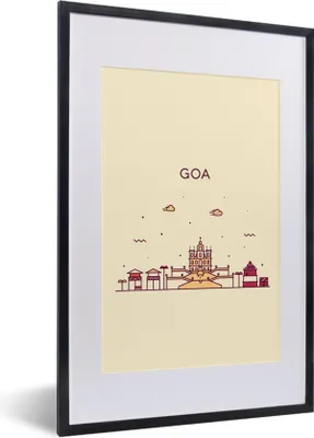 Produktbild von MuchoWow® MuchoWow® Gerahmtes Poster Indien - Goa - Skyline 40x60 cm - Poster mit zchwarzem Bilderrahmen - Poster in Rahmen