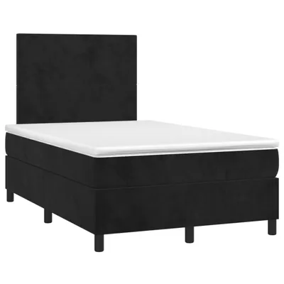 Image de vidaXL Lit boxspring avec matelas noir 120x190 cm velours