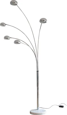 Produktbild von SalesFever Stehleuchte Five Fingers 210 cm | bewegliche Arme | echter Marmorfuß | B 150 x T 38 x H 205 cm | chrom