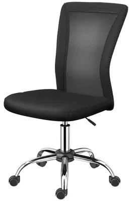 Produktbild von Drehbarer Schreibtischstuhl ohne Armlehnen, Netzgewebestuhl mit verstellbarer H?he, Belastbarkeit 100 kg, 43 x 58 x 90šC100 cm, Schwarz