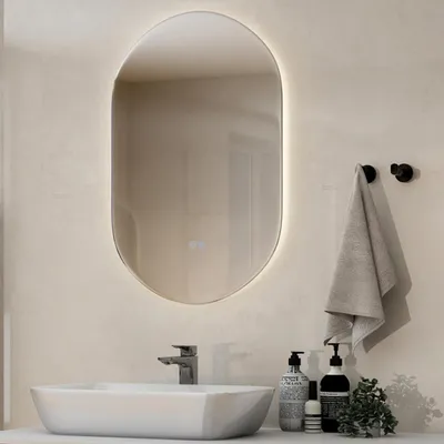 Immagine prodotto di Specchio da bagno a LED, 80x50 cm, con interruttore touch, funzione antiappannamento, 3 tonalità di luce, dimmerabile