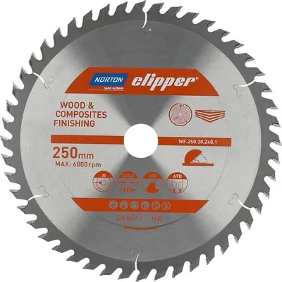 Produktbild von NORTON KREISSÄGE 250 mm x 30 mm x 48z HOLZ & VERBUNDWERKSTOFFE ATB (3,2 / 2,2)