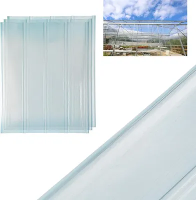 Produktbild von Clanmacy Wellplatten,FRP-Tageslichtplatten,Klar Wellplatten,Wellbahn Profilplatten Trapez,Frostbeständige/Isolierende Dachplatten,2mm Dickes Gewächshausplatten,Längenzuschnitt Möglich (0.9x1.2m,3 Pcs)