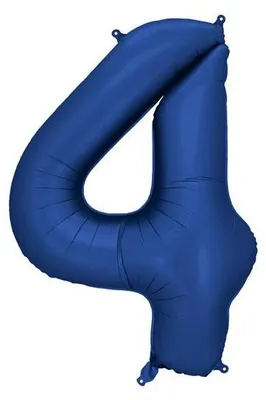 Obrázek produktu pro Fóliový balónek číslo 4, 86 cm, tmavě modrý, saténový