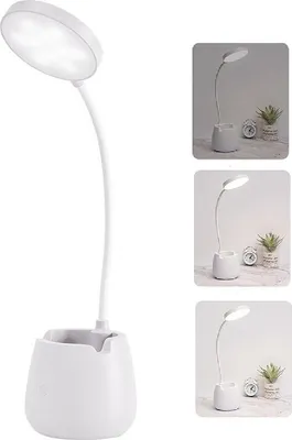 Obrázek produktu pro Stolní lampa LED s vysokým jasem Ochranné oči USB dobíjecí lampa na noční stolek Držák telefonu do ložnice Bílá