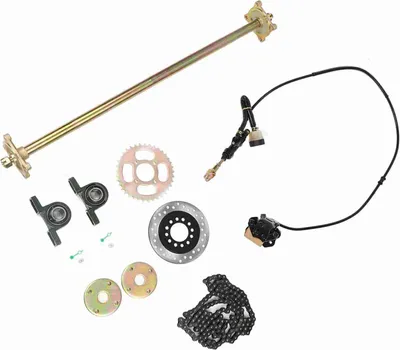 Obrázek produktu pro 19ks 850 mm/33,4 palce sada zadní nápravy pro motokáry s brzdou, řetězovým kolem, kotoučem a řetězem pro čtyřkolky ATV 50 ccm, 70 ccm a 90 ccm