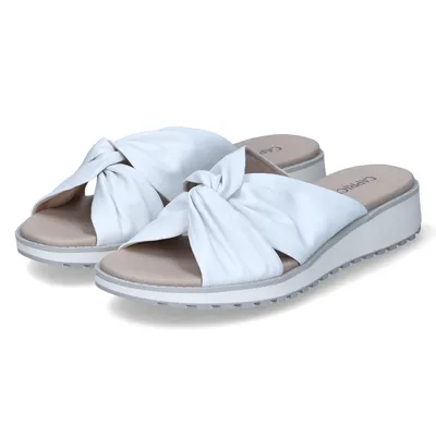 Image de Caprice Mule femme cuir sportif sangles croisées talon compensé 9-27202-42, Taille:37 EU, Couleur:Blanc