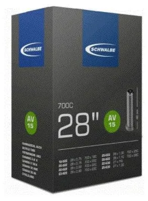 Immagine prodotto di Camera d'aria Schwalbe per pneumatici da 28 pollici, 28 x 1,10, valvola AV15, lunghezza valvola 40 mm