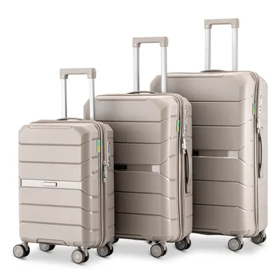 Produktbild von SKYCASES Urban Adventurer – Hardcase Kofferset 3 teilig – Beige – 232 l – 4 Spinner Rollen – Zahlenschloss