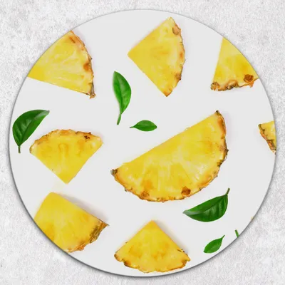 Produktbild von Glas-Herdabdeckplatten Glaskeramikkochfeld-Abdeckung Spritzschutz Glas Runden Schneidebrett fi40 cm - Obst Ananas