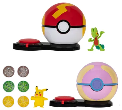 Image de Jeu d'attaque Pokémon Surprise Pikachu (femelle) avec Turboball vs. Geckarbor avec Boule de Guérison