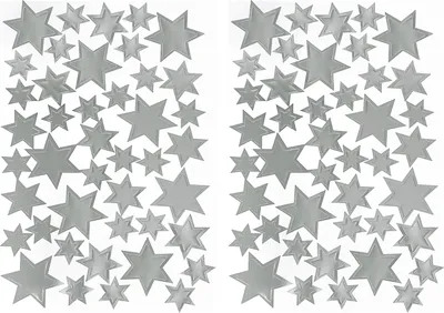 Produktbild von Oblique Unique 86 Sterne Sticker Stern Aufkleber für Weihnachten Weihnachtsdeko Geschenkdeko Basteln Glänzend - silber