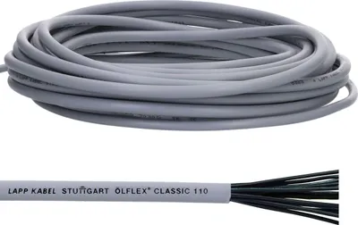 Immagine prodotto di 10 metri Lapp 1119312 Ölflex Classic 110 Cavo di controllo in PVC 12x1,5 mm² con conduttore di protezione verde/giallo 12G1,5 mm² I Cavo di controllo a 12 conduttori I Cavo a 12 conduttori