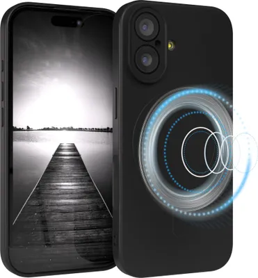 Produktbild von EAZY CASE - Silikonhülle magnetisch für Apple iPhone 17, Hülle Silikon, weich stoßfeste Magnet Handyhülle, Schutzhülle mit Kameraschutz, TPU Bumper in Schwarz