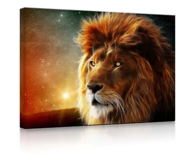 Produktbild von lightbox multicolor | Bild mit LED Beleuchtung | Löwe Abstrakt Art | 80x60 cm | front lighted