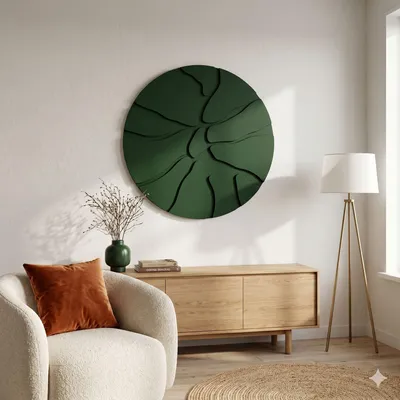 Obrázok produktu pre Wallity, elegantná nástenná dekorácia v zelenej farbe, 50x50 cm, 100% MDF, dekoratívna maľba