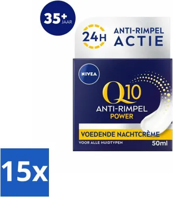 Produktbild von NIVEA - Nachtcreme - Q10 POWER Anti-Falten - Für jeden Hauttyp - Mit Q10 & Kreatin - 50 ml - Vorteilspack - 15 Stücke
