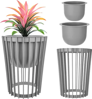 Produktbild von KADAX Doppelseitiger Blumenständer 54 cm Platin + 2 Einsätze