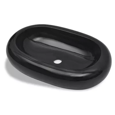 Immagine prodotto di vidaXL Lavabo in Vetroceramica nero ovale