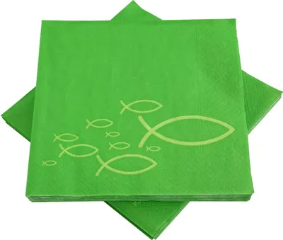 Produktbild von Servietten Fische grün (20 Stück) Taufe Kommunion Konfirmation