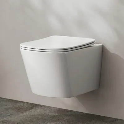 Produktbild von Kronenbach Cube Wand-WC-Set kompakt spülrandlos mit Rotationsspülung und WC-Sitz slim