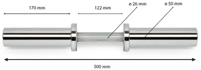 Productafbeelding van Olympische Dumbbellstang 50 mm - Focus Fitness - 50 cm