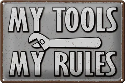 Produktbild von Blechschild Spruch 30x20cm my tools my rules