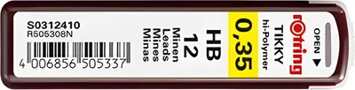 Produktbild von rOtring Tikky - Bleistiftmine - Hi-Polymer - HB - 0.35 mm (Packung mit 12)