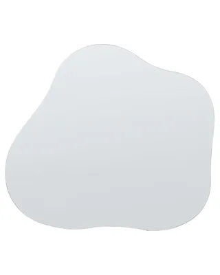 Obrázek produktu pro BELIANI Závěsné zrcadlo stříbrné skleněné 50 x 55 cm oválné dekorativní na zeď moderní styl doplněk