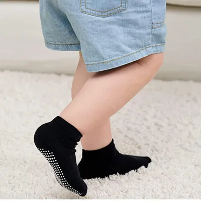 Imagen del producto de Calcetines antideslizantes para bebés, 12 pares, talla 1-3 años, algodón, para niños y niñas