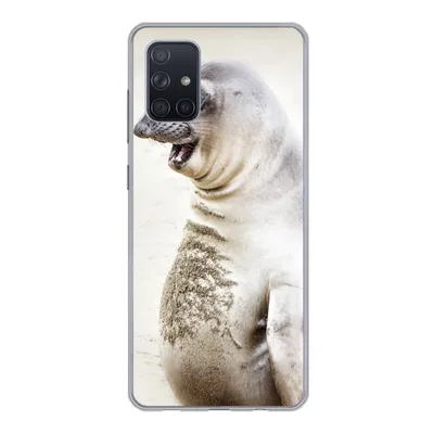 Produktbild von MuchoWow® Handyhülle Schutzhülle Hülle für Samsung Galaxy A51 Seeelefant - Lustig - Lachen - Kinder - Jungen - Mädchen - Kinder Silikon Softcase Handy Hülle - Schutzabdeckung