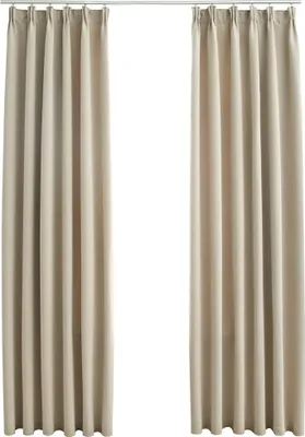 Produktbild von vidaXL Verdunkelungsvorhänge mit Haken 2 Stk. Beige 140x225cm