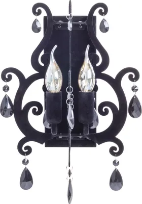 Produktbild von Näve Leuchten Wandleuchte BLACK VELVET mit E14 Wandleuchte BLACK VELVET mit E14 Wandleuchten - 2flg. Wandleuchte "BLACK VELVET" H: 40cm schwarz, Wandlampe im Boho Style, ausMetall und Glas in schwarz, 40 cm hoch, Maße 30 x 20 cm, E14-Fassung