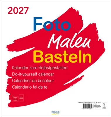 Produktbild von Foto-Malen-Basteln Bastelkalender weiß groß 2027
