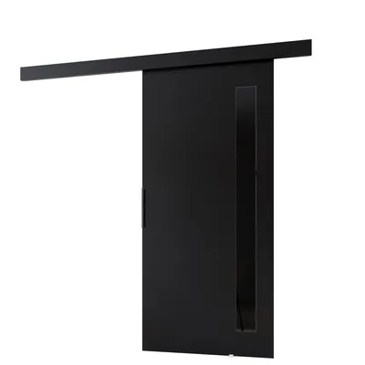 Obrázek produktu pro MINIO go for it, posuvné dveře, "PRIM G", interiérové dveře, dveře, s černým sklem, černé madlo, 96 cm, černá barva
