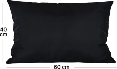 Produktbild von JACK 1x 40x60cm Outdoor Kissenhülle Bezug Lounge Garten Einfarbig, Farbe:Schwarz