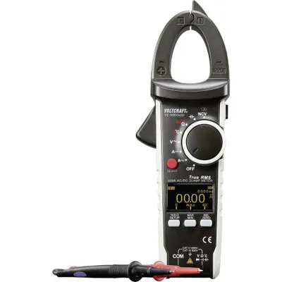 Imagen del producto de VOLTCRAFT VC590: Pinza amperimétrica calibrada (ISO) con pantalla OLED digital. Categoría III, 600 V; Categoría II, 1000 V.  Visualización (unidades): 60