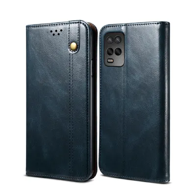 Obrázek produktu pro Pouzdro pro OPPO A54 4G, kožené flip pouzdro peněženka s funkcí stojánku modré