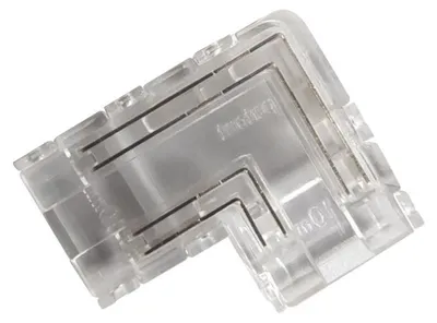 Produktbild von Alcapower 90° Winkelverbinder für 4-PIN RGB LED-Streifen, Schnellverbindung für professionelle LED-Beleuchtungsinstallationen.