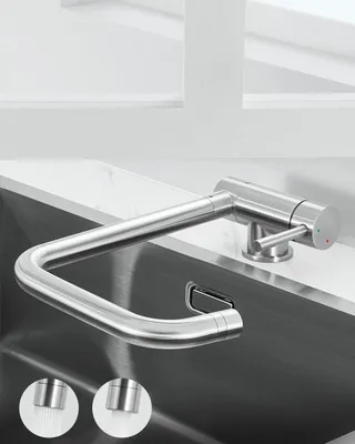 Produktbild von Drehbare Küchenarmatur - Hochdruck Wasserhahn - 360-Grad Drehbar
