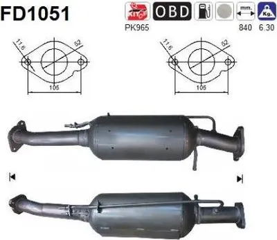 Zdjęcie produktu dla Filtr Cząstek Stałych Dpf Ford Kuga I 2,0Tdci Euro 4