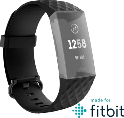 Produktbild von TPU-Wechselarmband für Fitbit Charge 3/4, Schwarz, universal (00086218)