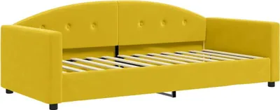 Zdjęcie produktu dla VidaXL 354141, sofa rozkładana, Żółty, Pianka, Metal, Poliester, Poli drewno, Drewno, 2220 mm, 1000 mm
