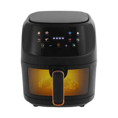5L Kompaktfriteusen 1350W Digitale Heißluftfritteuse mit Sichtfenster Schwarz