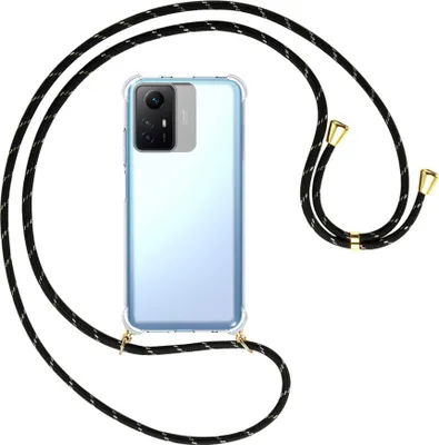 Produktbild von Handykette Backcover-Schutzhülle mit Band (Metall goldfarben) für Xiaomi Redmi Note 12S (6.43'') - schwarz/gold
