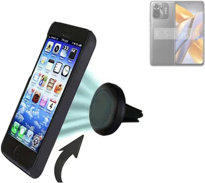 Produktbild von K-S-Trade Kompatibel mit POCO M5s Auto Handy Halterung KFZ Halter Lüftungsgitterhalterung Air Vent mount Smartphone Halter