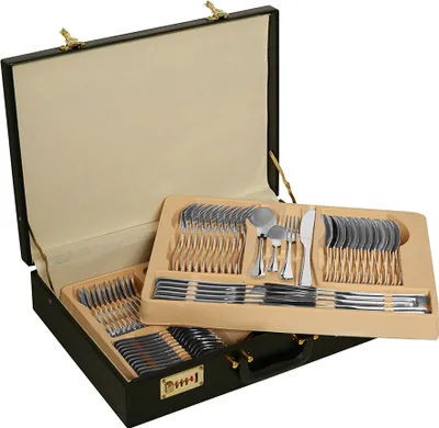Produktbild von Banaru Design Besteckset Koffer 72 tlg. silber | BRU-10